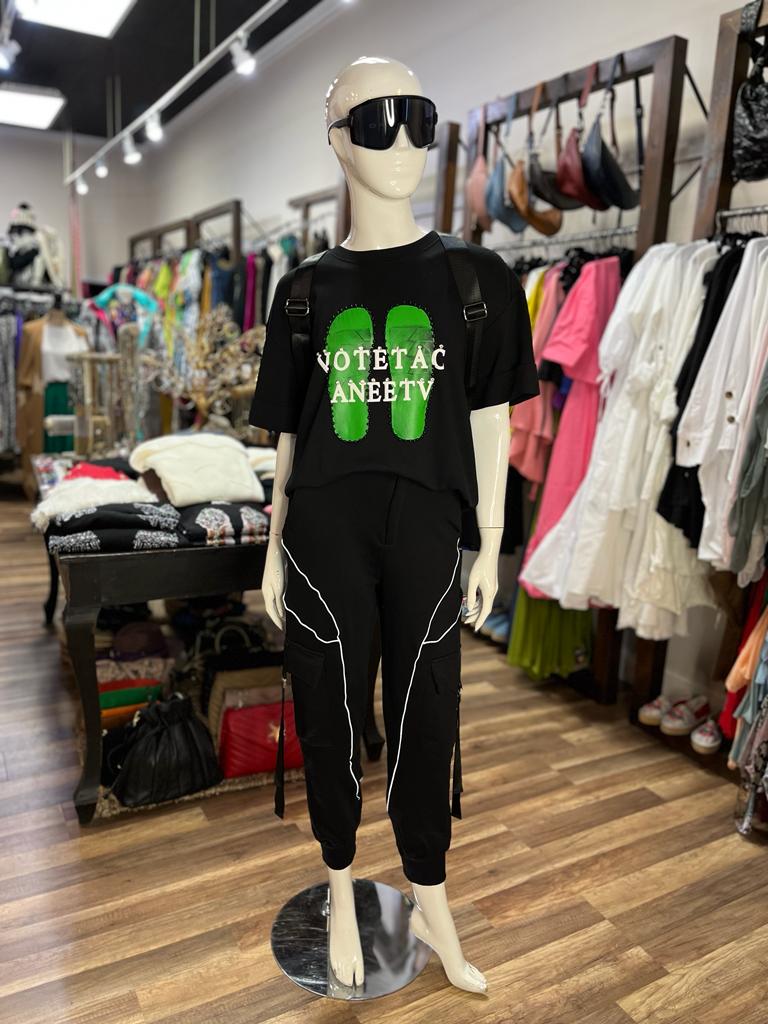 T-SHIRT GREEN FOOTPRINT