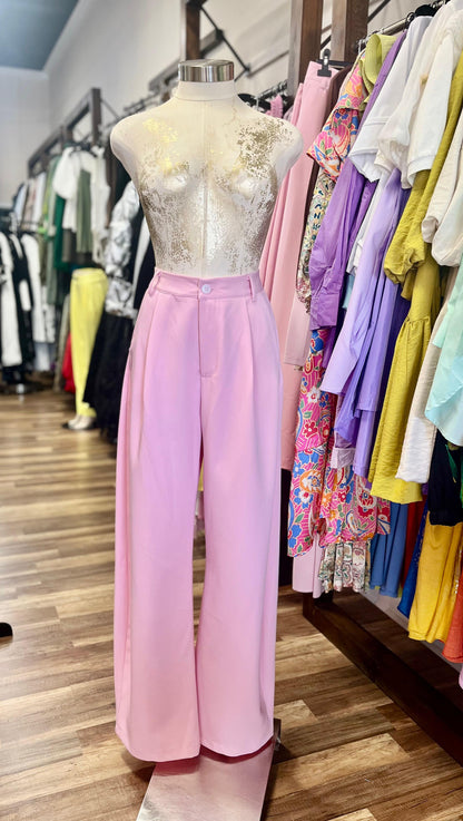 Pink Pleated Pants