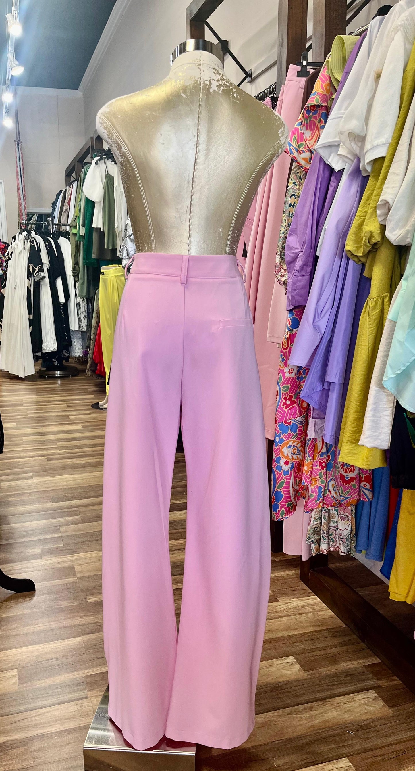 Pink Pleated Pants