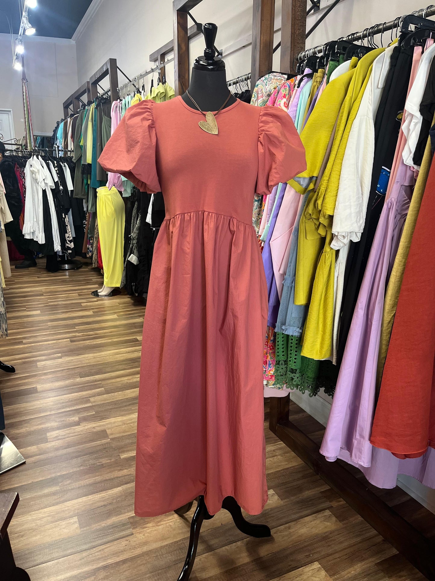 Balloon-sleeved Dress