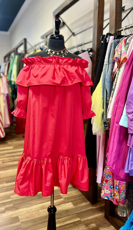 Dress With Ruffled Collar
