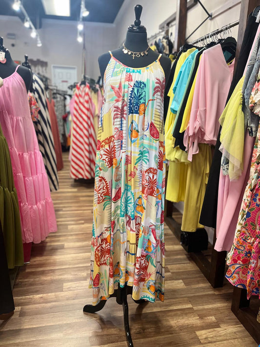 Flamingo Sleeveless Dress