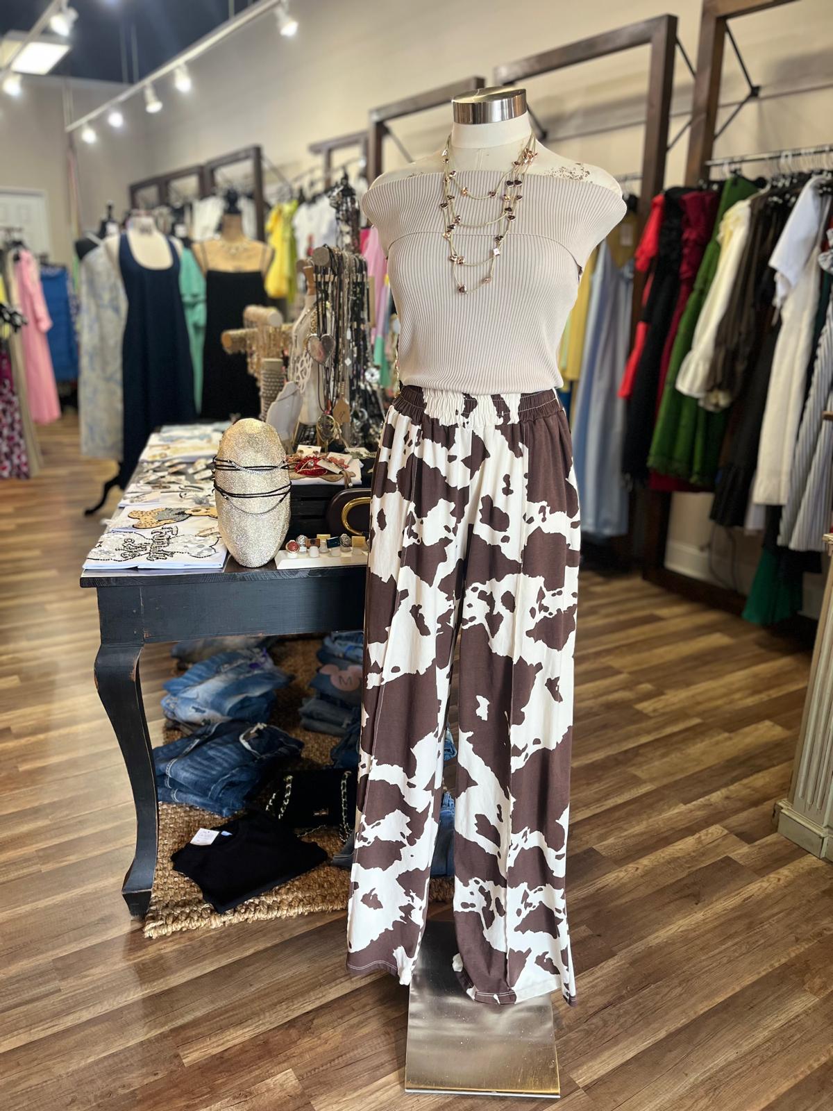 COW PRINT PANTS