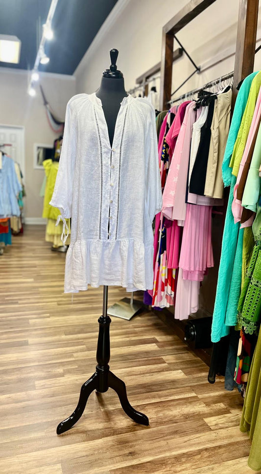 Bohemian Flowy Linen Dress