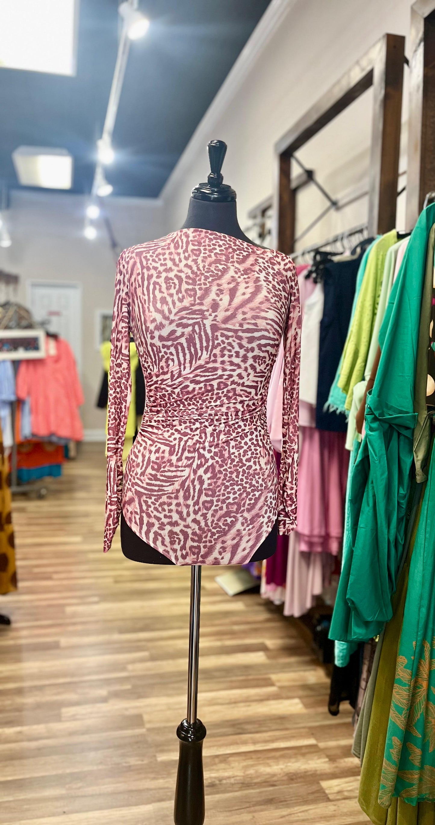 Long Sleeve Animal Print Bodysuit