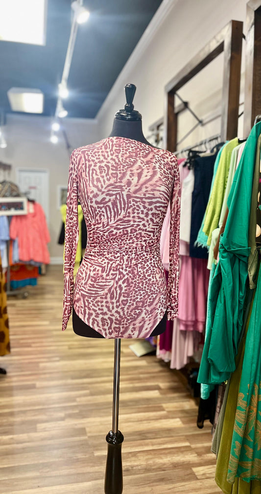 Long Sleeve Animal Print Bodysuit