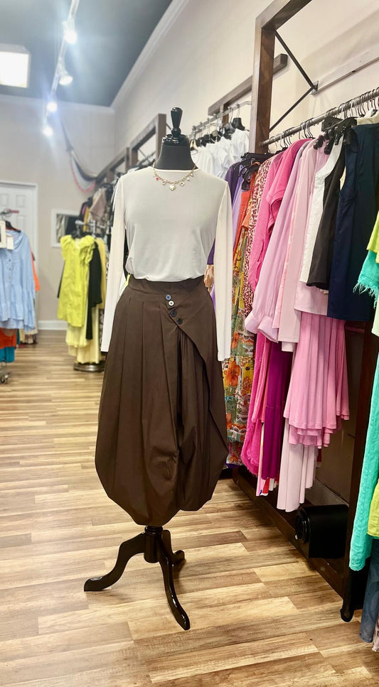Asymmetrical Draped Balloon Skirt