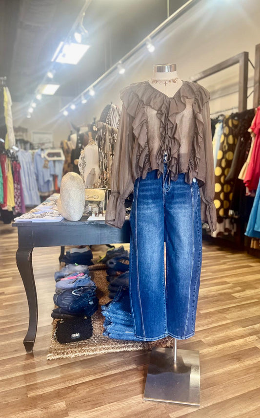 High-Waisted Barrel Pants