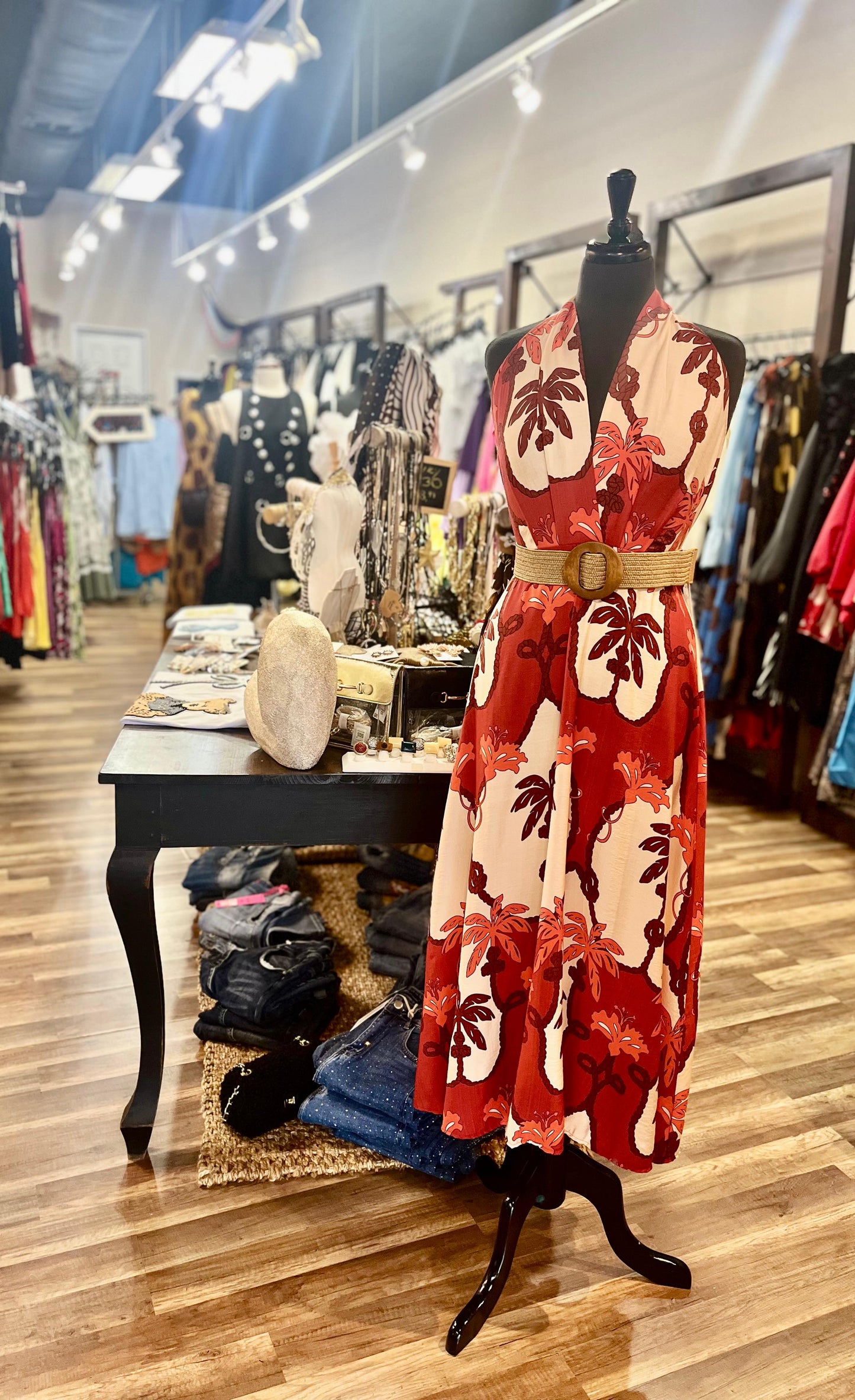 Halter Neck Floral Print Maxi Dress