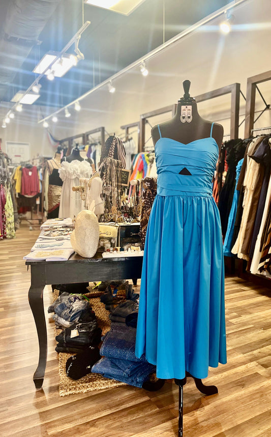 Ruched Bodice Midi Dress