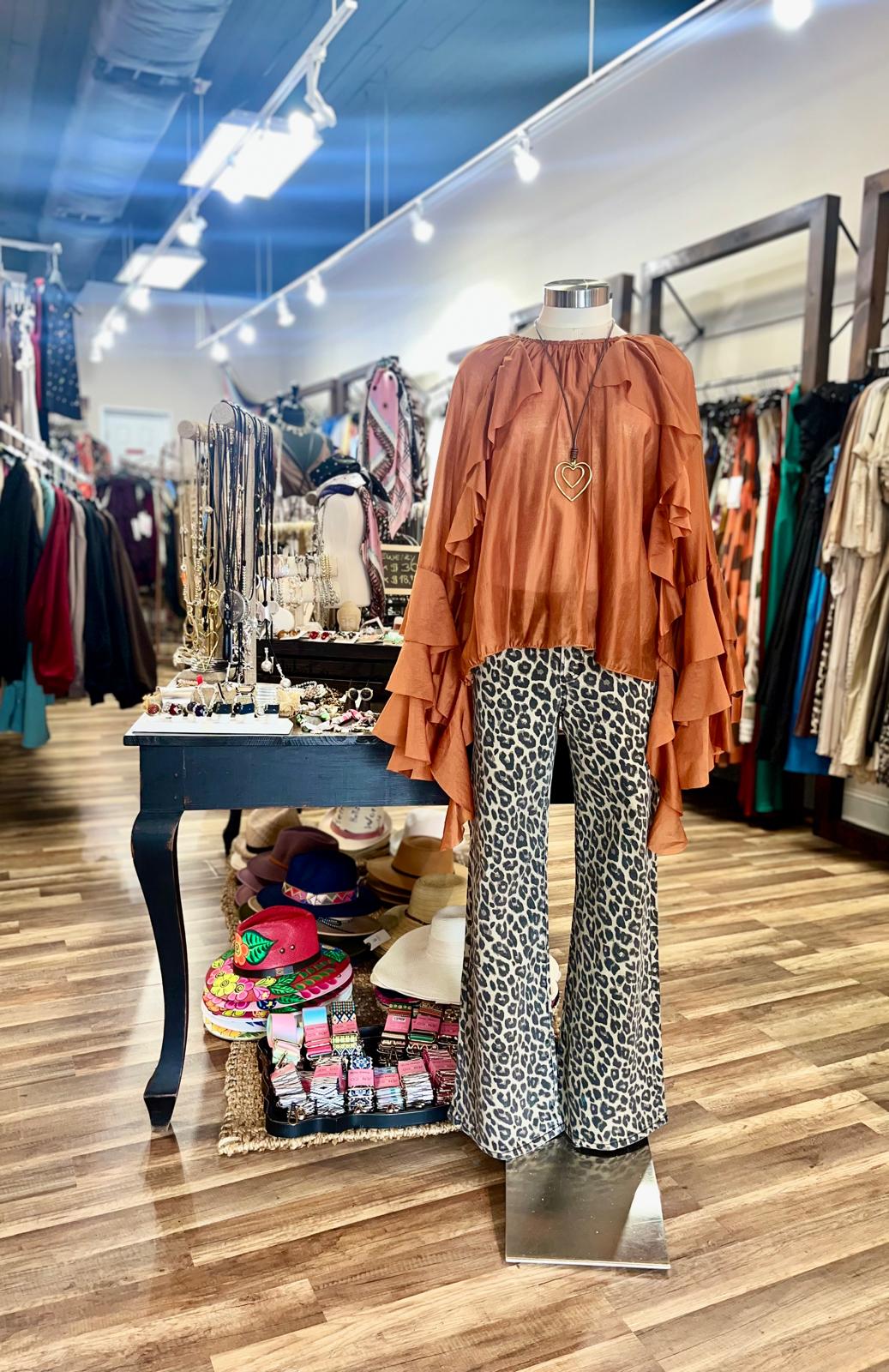 Leopard Print Wide-Leg Pants