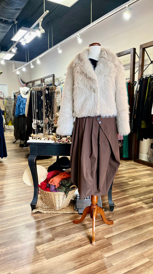 Cropped Faux Fur Jacket