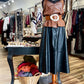 V-Neck Faux Leather Top