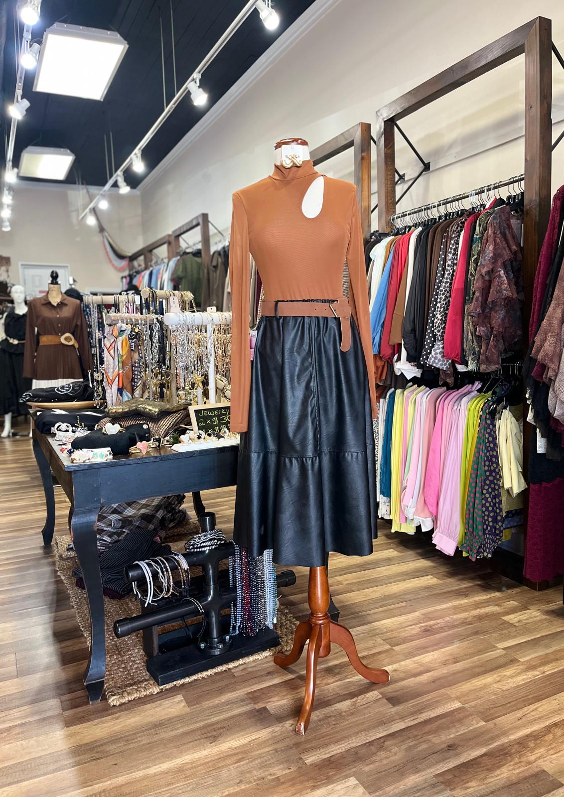 Long Sleeve Mock Neck Cut-Out Bodysuit