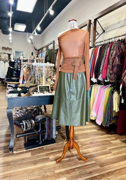 Asymmetrical Ruched One-Shoulder Long Sleeve Top