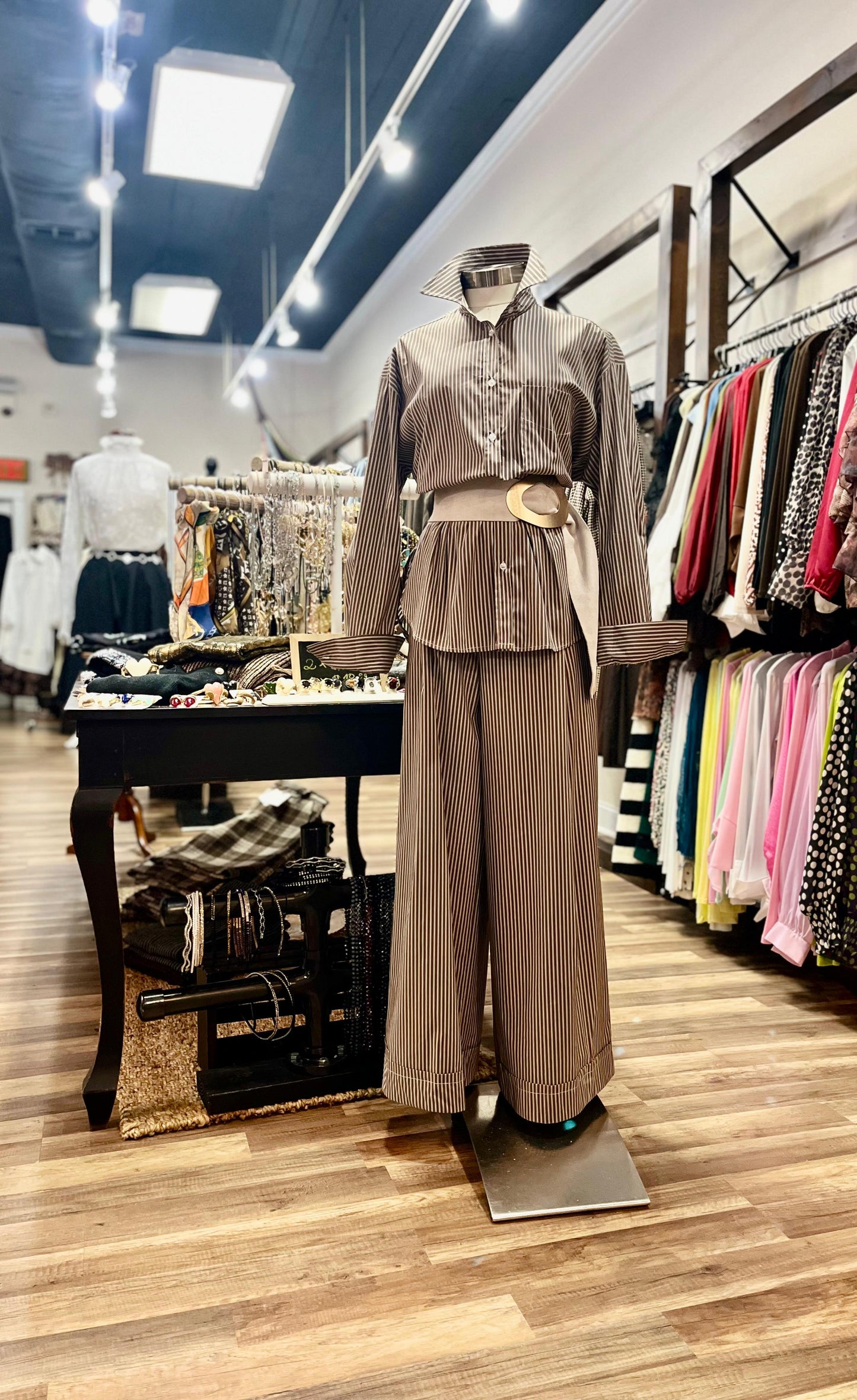 Pinstripe Two-Piece Set
