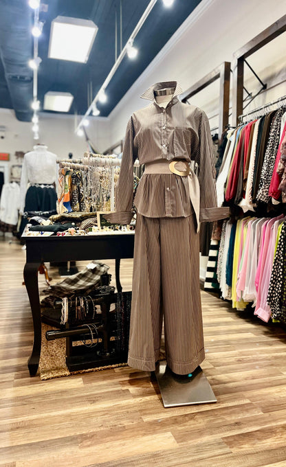 Pinstripe Two-Piece Set