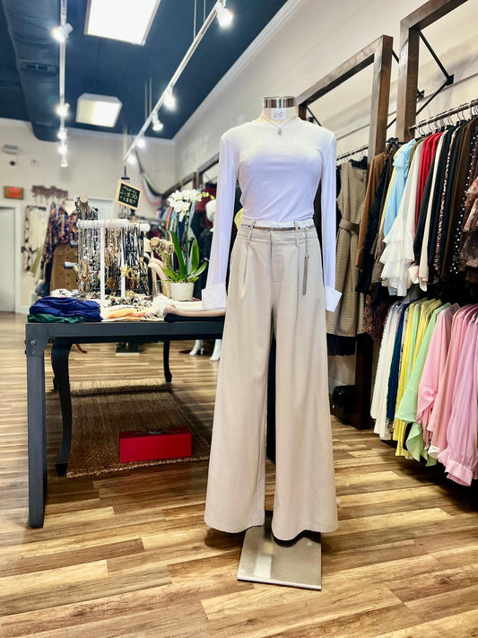 High-Waisted Wide-Leg Trousers