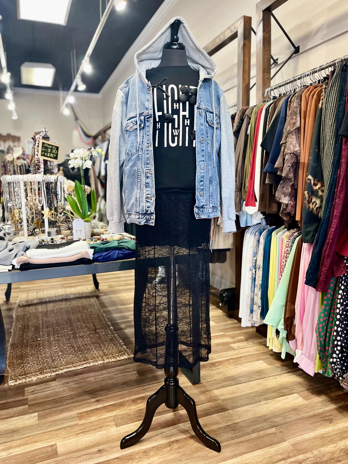 Denim Jacket Graphic Back Appliqué