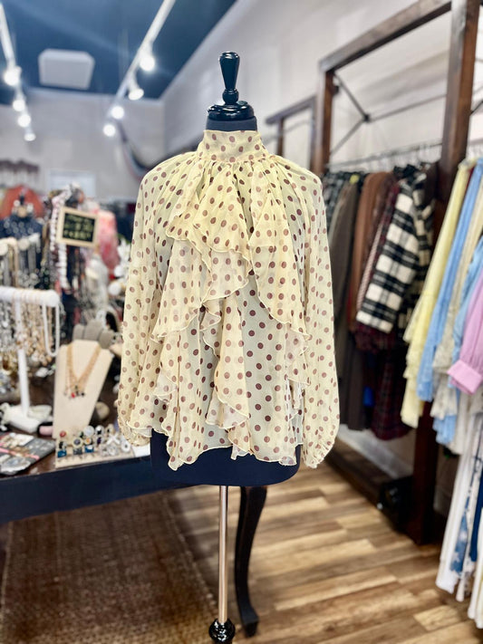 Polka Dot Ruffle Blouse