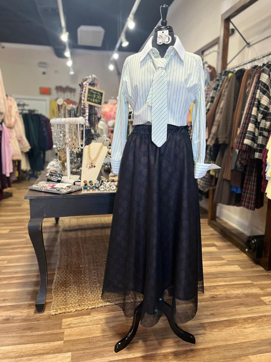 Striped Shirt With Tie