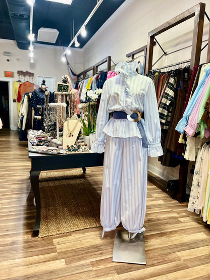 Stripe Ruffle Two- Piece Set