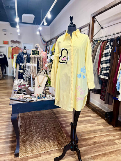 Embroidered Shirt Dress