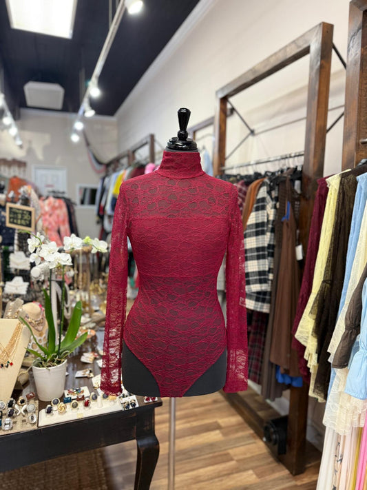 Lace Turtleneck Bodysuit