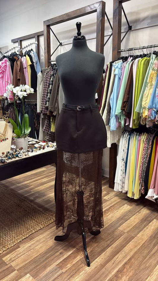 Layered Mini & Lace Maxi Skirt