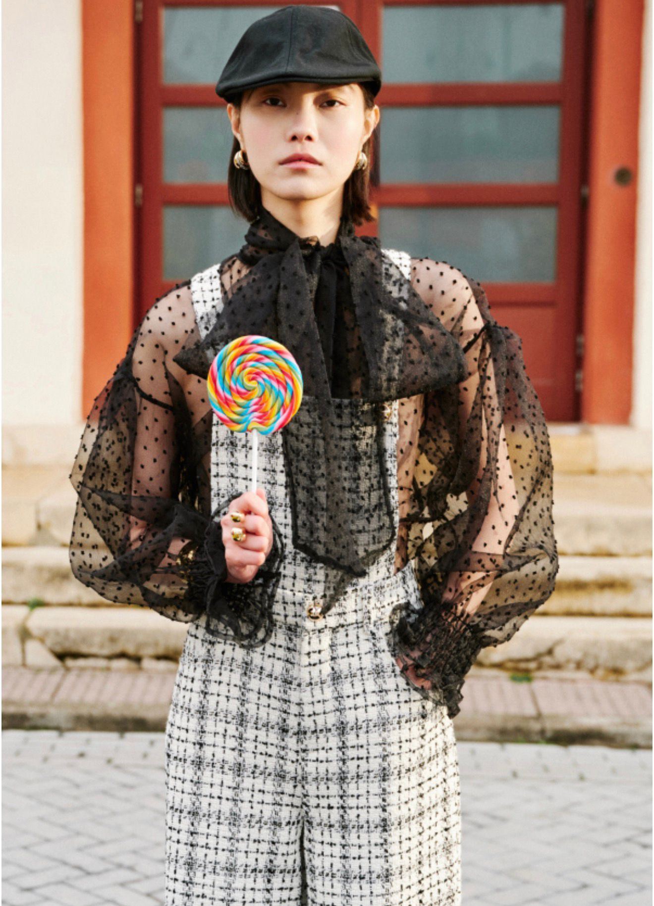 Tweed Wide-Leg Overall