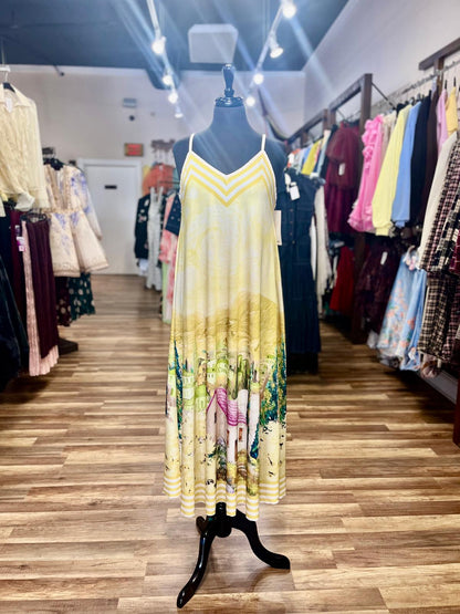 Village Print Maxi Dress