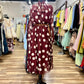 Polka  Dot Tie-Neck Midi Dress