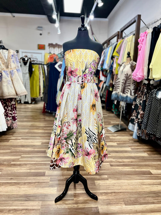 Strapless Floral Dress