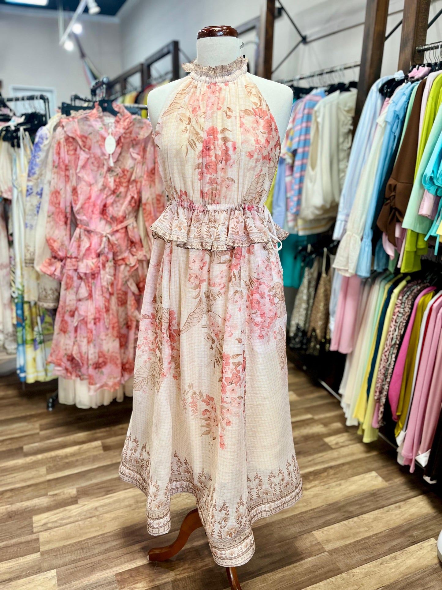 Floral Halter Midi Dress