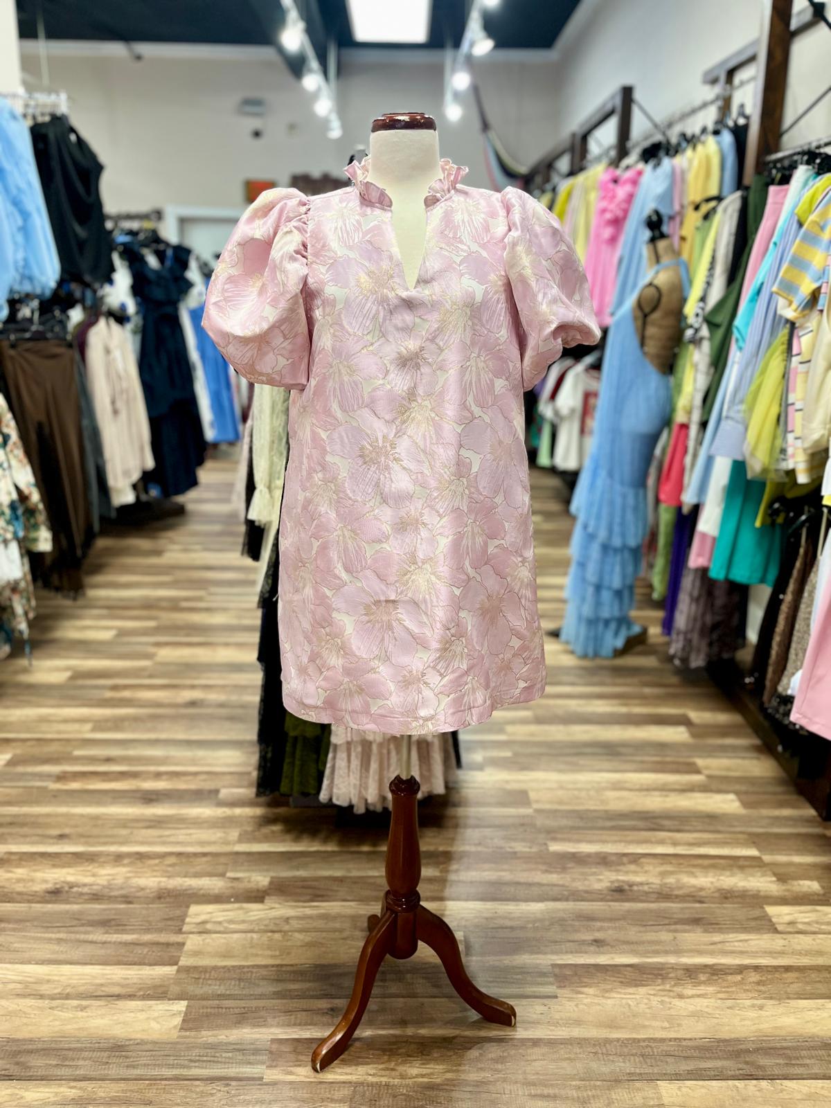 Floral Puff Sleeve Shift Dress
