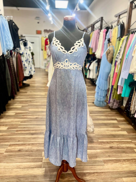 Embroidered Midi Dress
