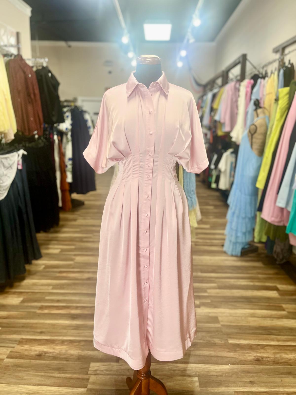 Pleated Shirt Dress