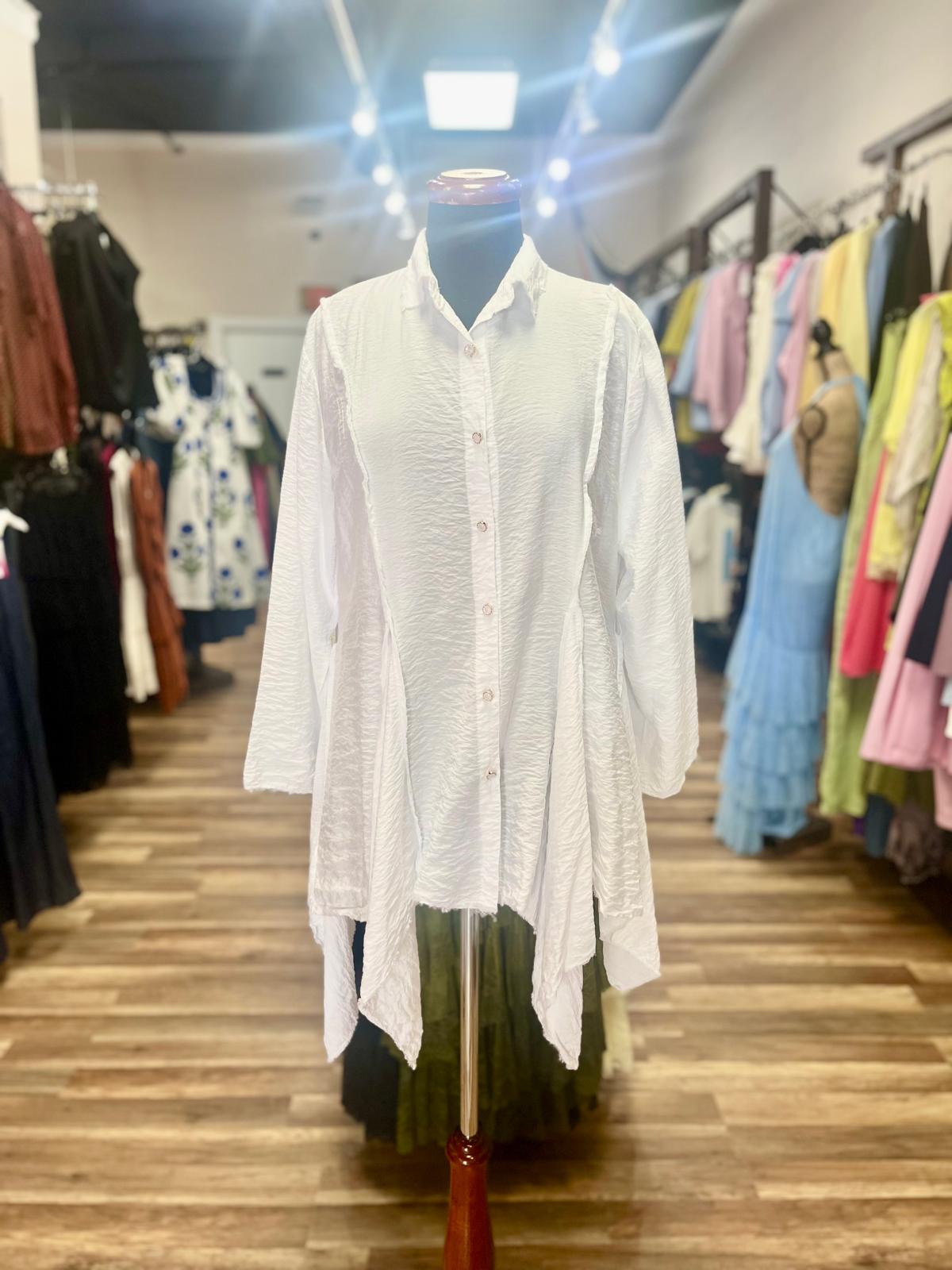 Flowy Crinkle Tunic Blouse