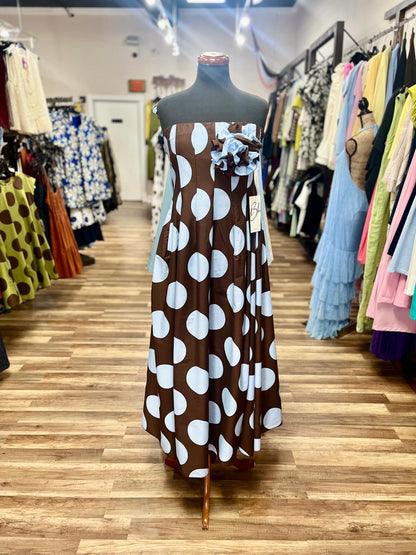 Strapless Polka Dot Dress