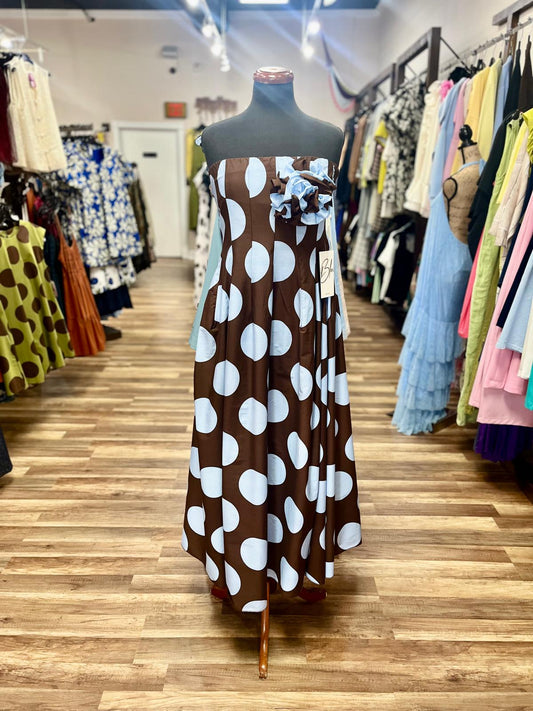 Strapless Polka Dot Dress