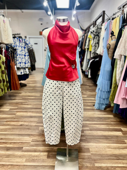 Polka Dot Barrel Pant