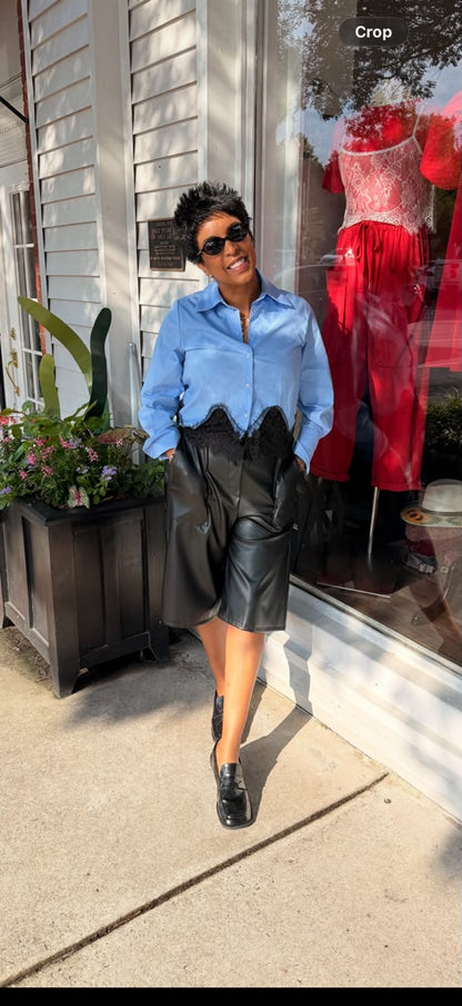 Faux Leather Bermuda Short