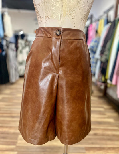 Faux Leather Bermuda Short