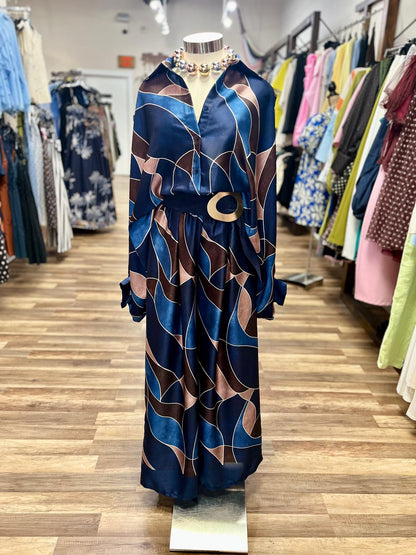 Abstract Print Satin Set
