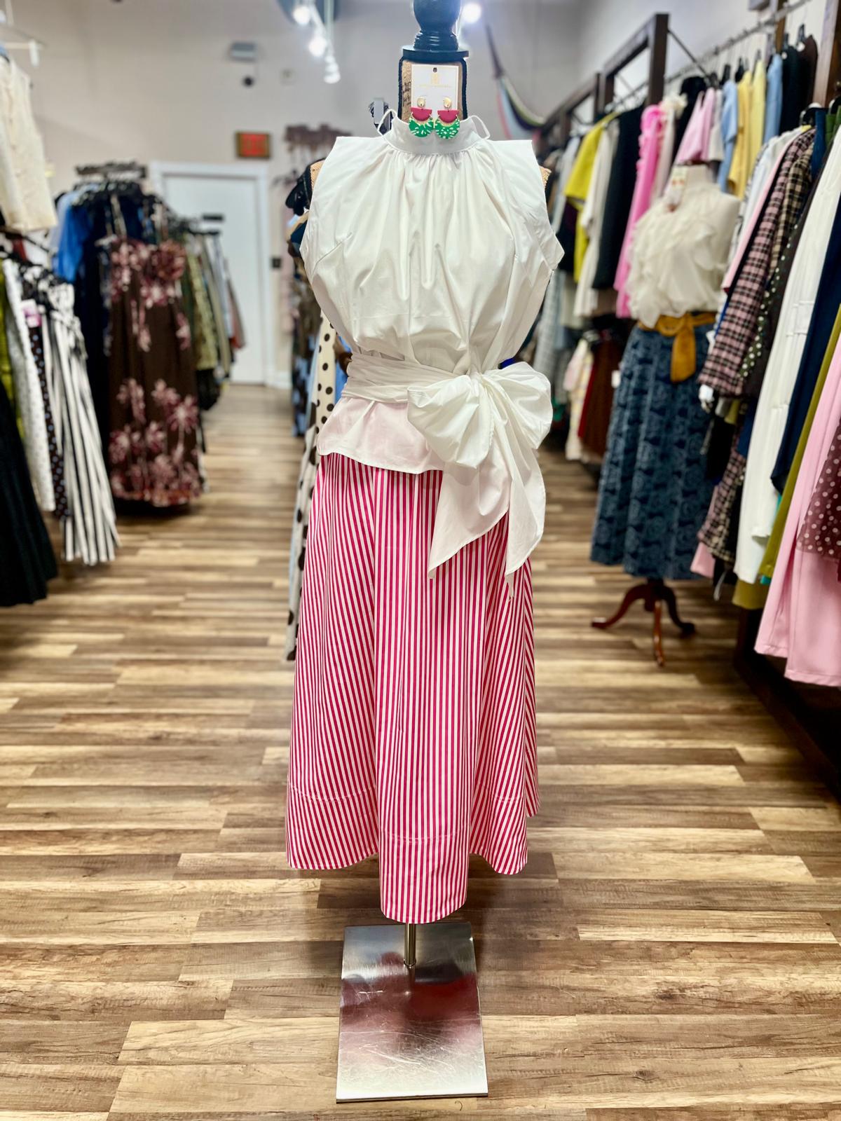 Striped Midi Skirt