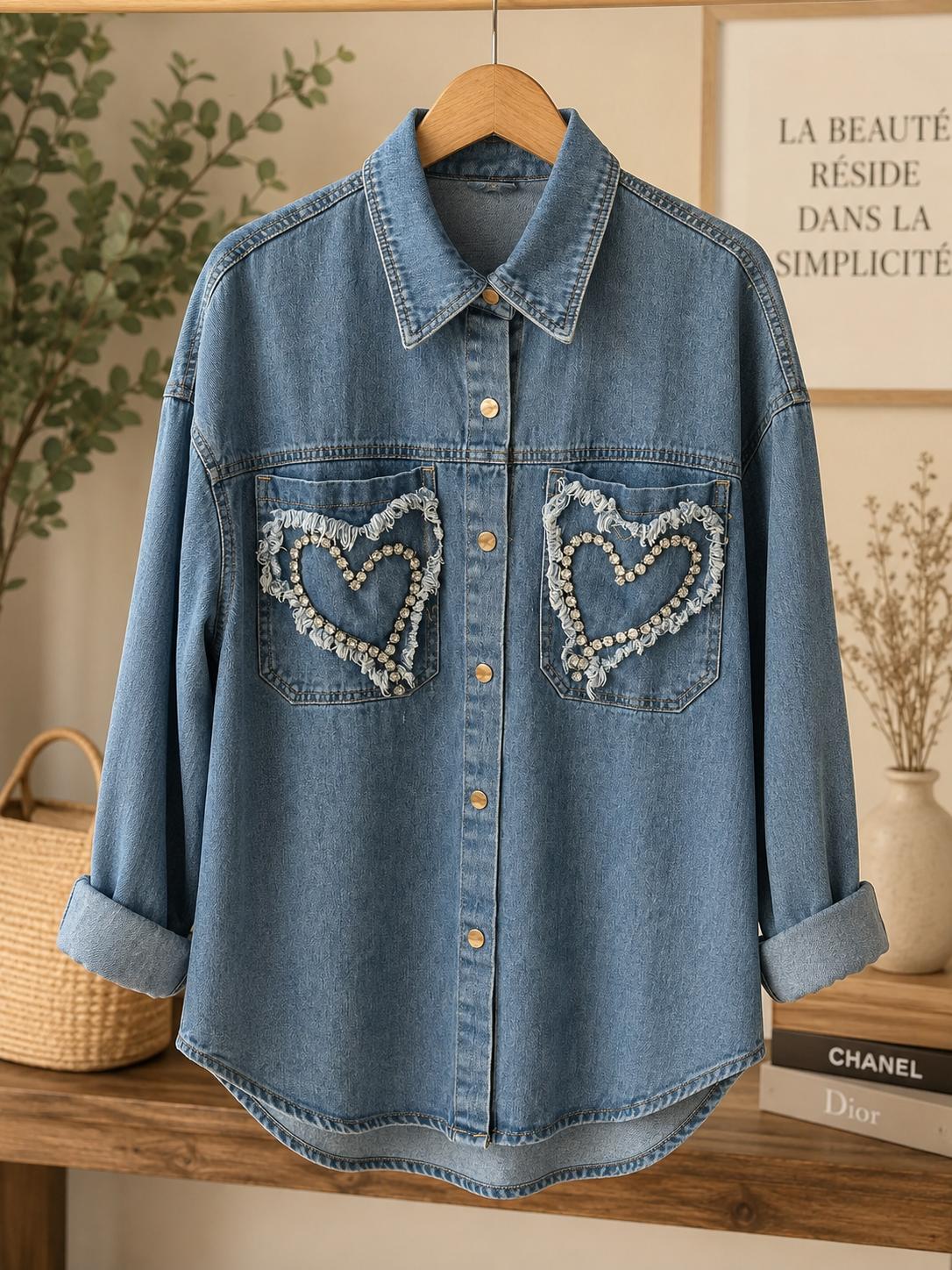 Denim Heart Pocket Shirt