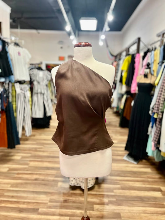 One-Shoulder Linen Top