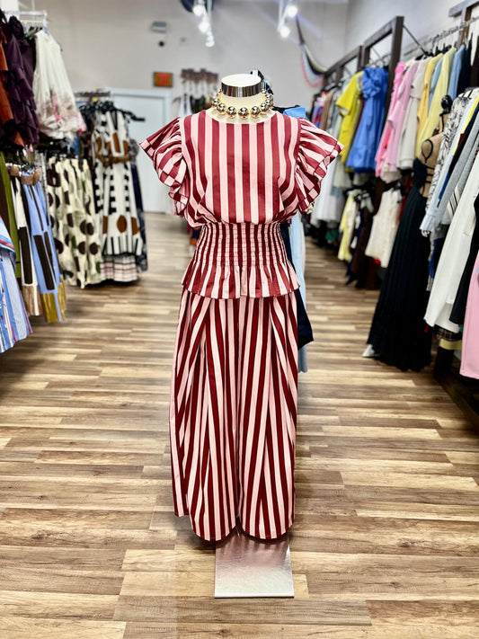 Striped Wide-Leg Pant