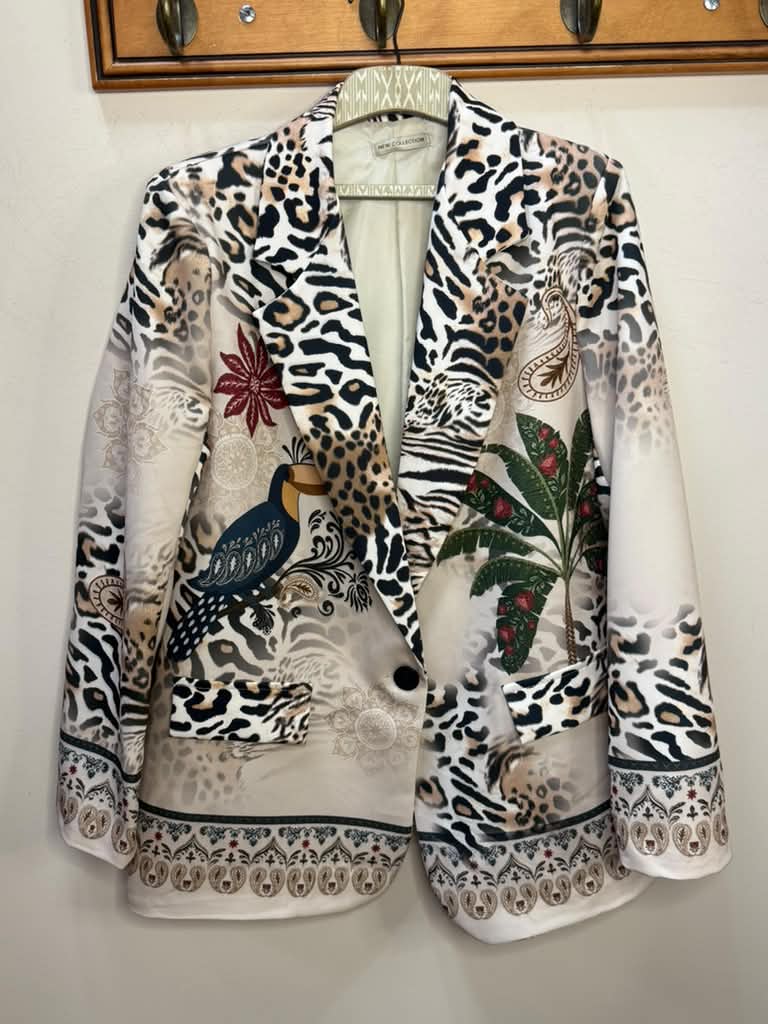 Tropical Animal Print Blazer