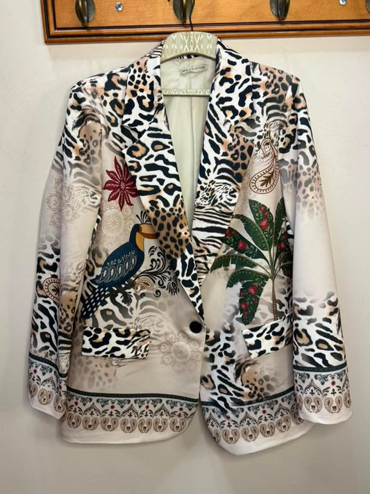 Tropical Animal Print Blazer